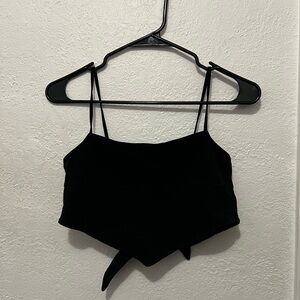 ASOS Black Asymmetrical Crop Top